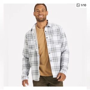 Vuori Men's Light Gray Plaid Shirt Jacket